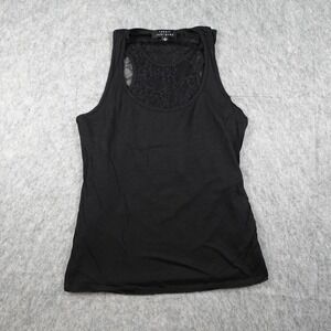 Robert Rodriguez Top‎ Women Small Black Lace Racerback Mesh Panel Silk Blend